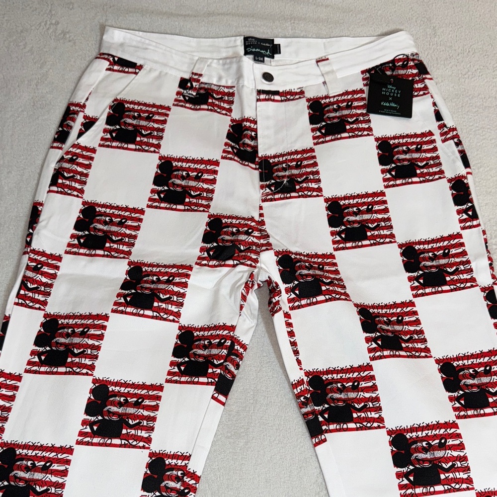 Diamond Supply Co. Mickey Mouse x Keith Haring Checkered Pants
